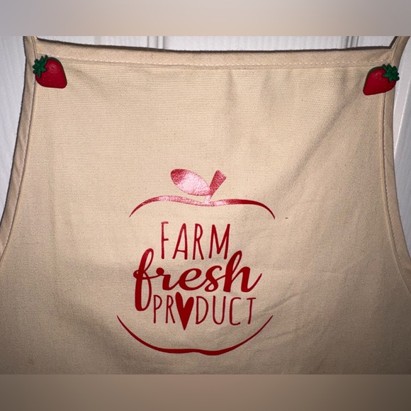 Other - “Farm Fresh Product” Apron with strawberry details OS